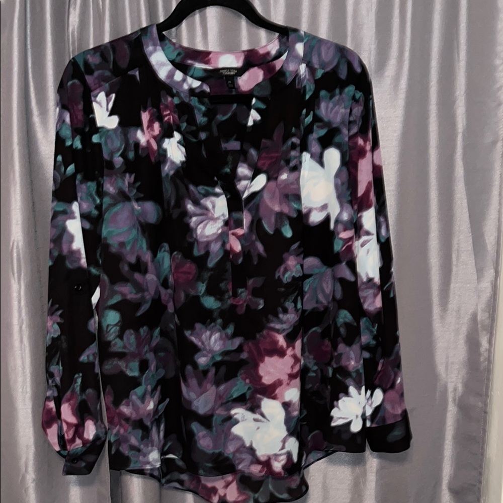 Simply Vera Vera Wang Pink and White Blouse